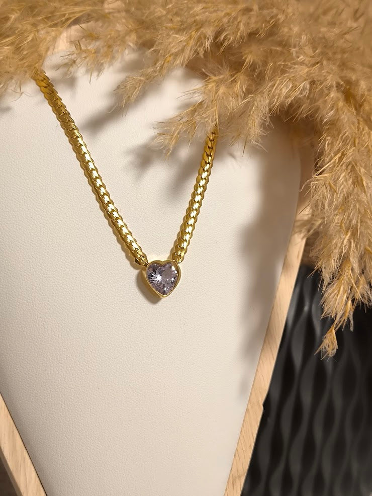 Funkelder herz Halskette