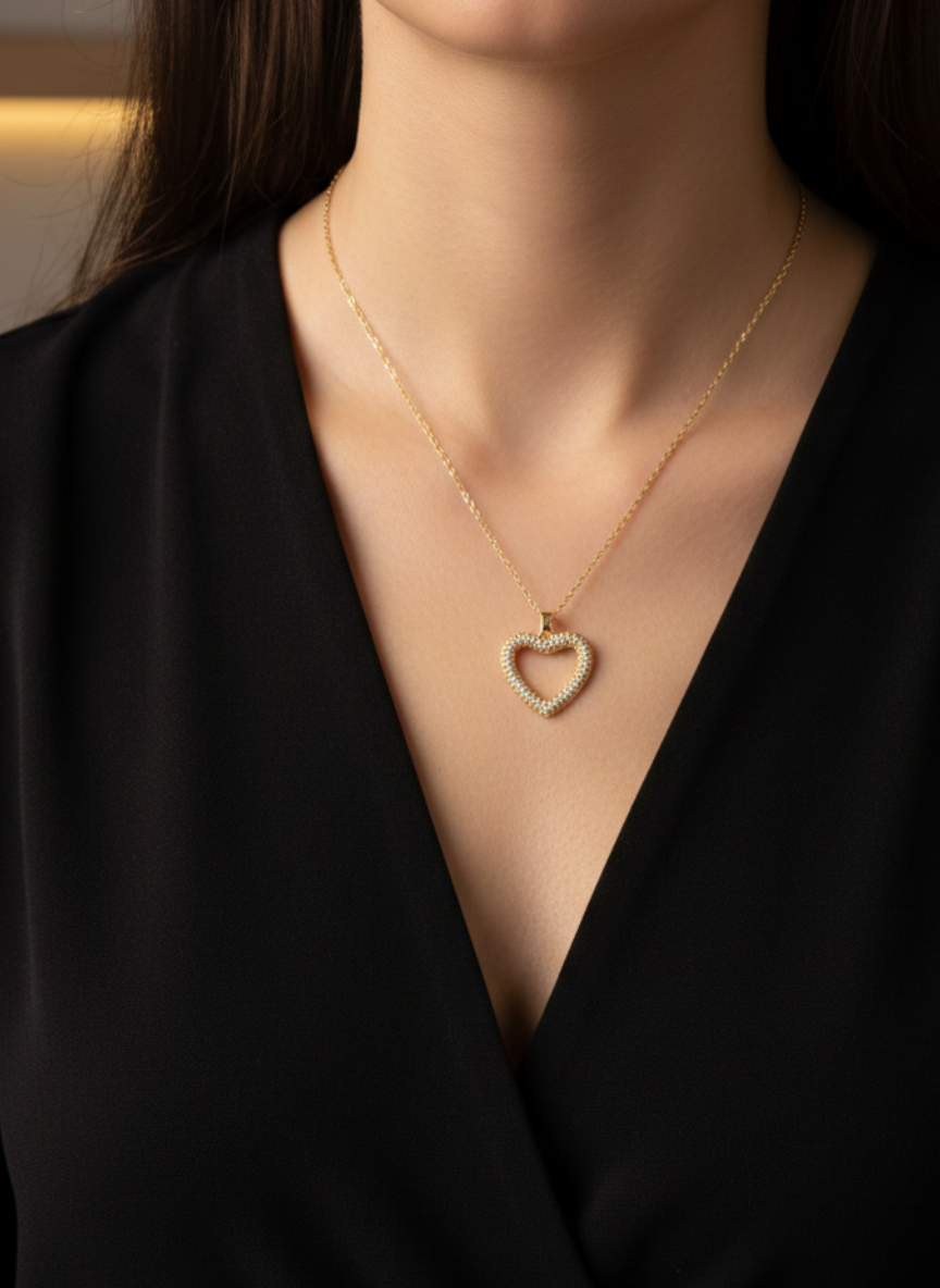 Herz mit Zirkonia steinen