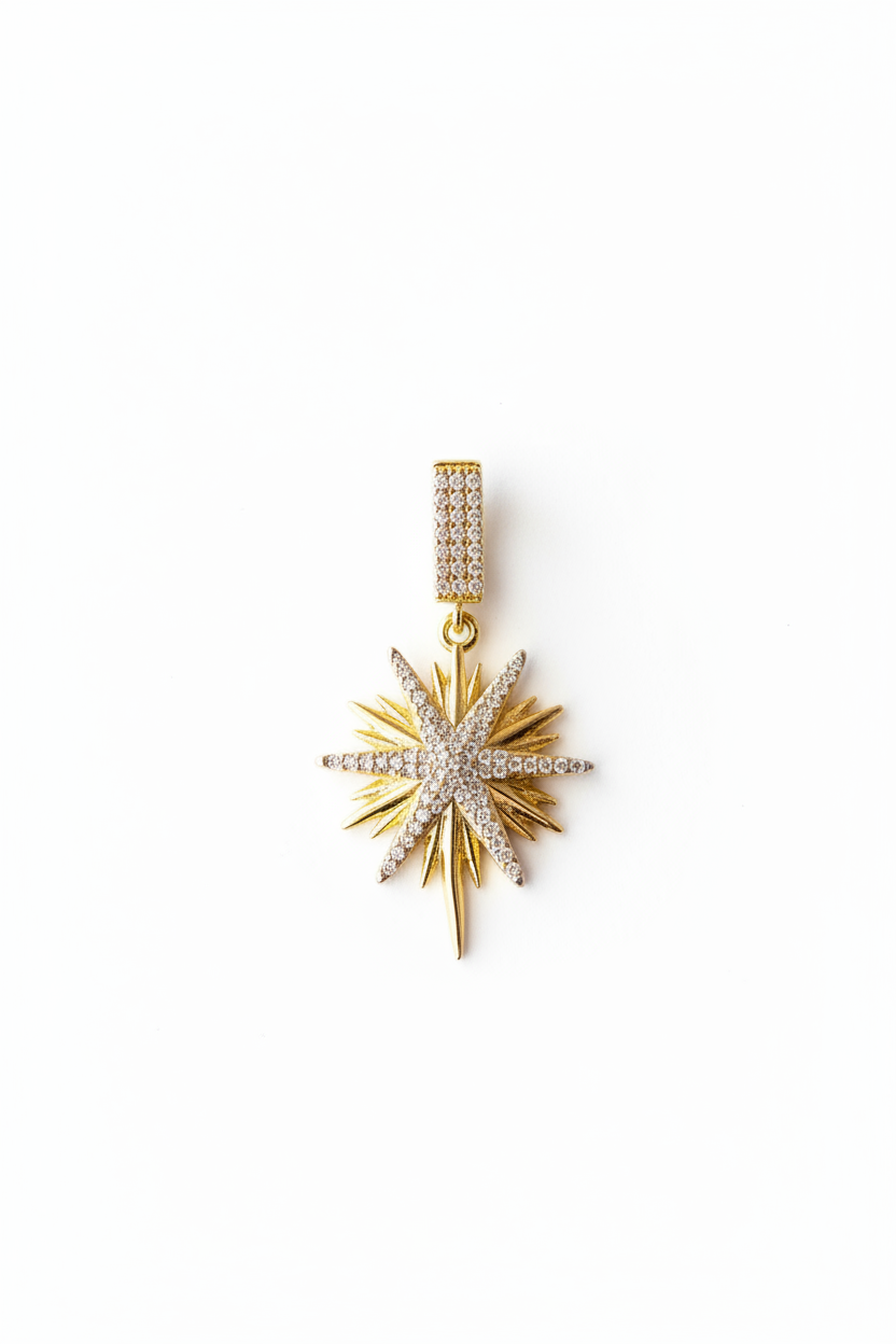 Himmlische Eleganz – Vergoldete Design- Charm Anhänger (Herz, Stern & Engel, Nordstern)