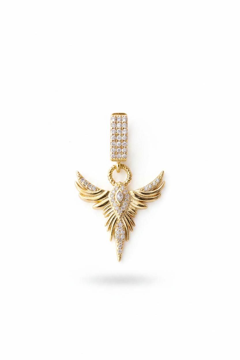 Himmlische Eleganz – Vergoldete Design- Charm Anhänger (Herz, Stern & Engel, Nordstern)