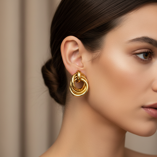 Golden Pebble Ohrstecker