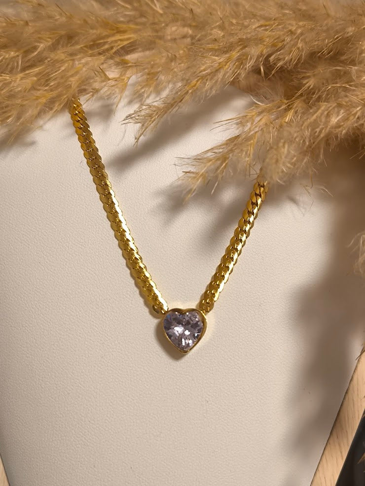 Funkelder herz Halskette